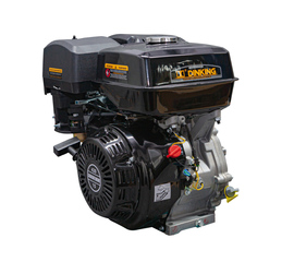 Двигатель Dinking DK190F-S (15лс, праймер, ручной стартер, объем 420сс, катушка освещения 12V 100W, 25мм вал тип S, датчик масла, выхлопной патрубок)